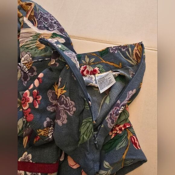 GP & J Baker X H&M Wide Leg Palazzo Pants Birds Print Multicolor Size 4 - Picture 3 of 14